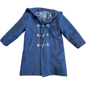 Carters Watch the Wear Vintage Mid Century wool coat Navy and plaid flannel